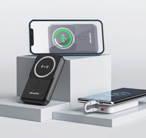 Magnetic Wireless Charger 10000mAh - Awei P139K Fast Charging Power Bank % Magnetic Wireless Charger 10000mAh - Awei P139K Fast Charging Power Bank