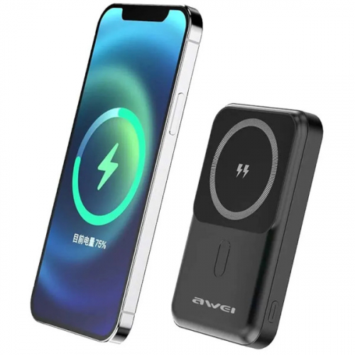Magnetic Wireless Charger 10000mAh - Awei P139K Fast Charging Power Bank % Magnetic Wireless Charger 10000mAh - Awei P139K Fast Charging Power Bank