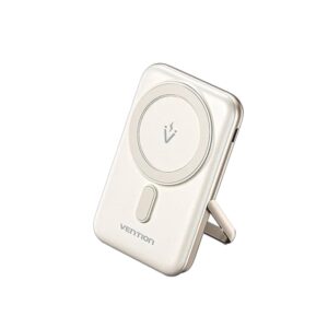 Magnetic Wireless Power Bank 20W 10000mAh - Sleek White Design by VENTION