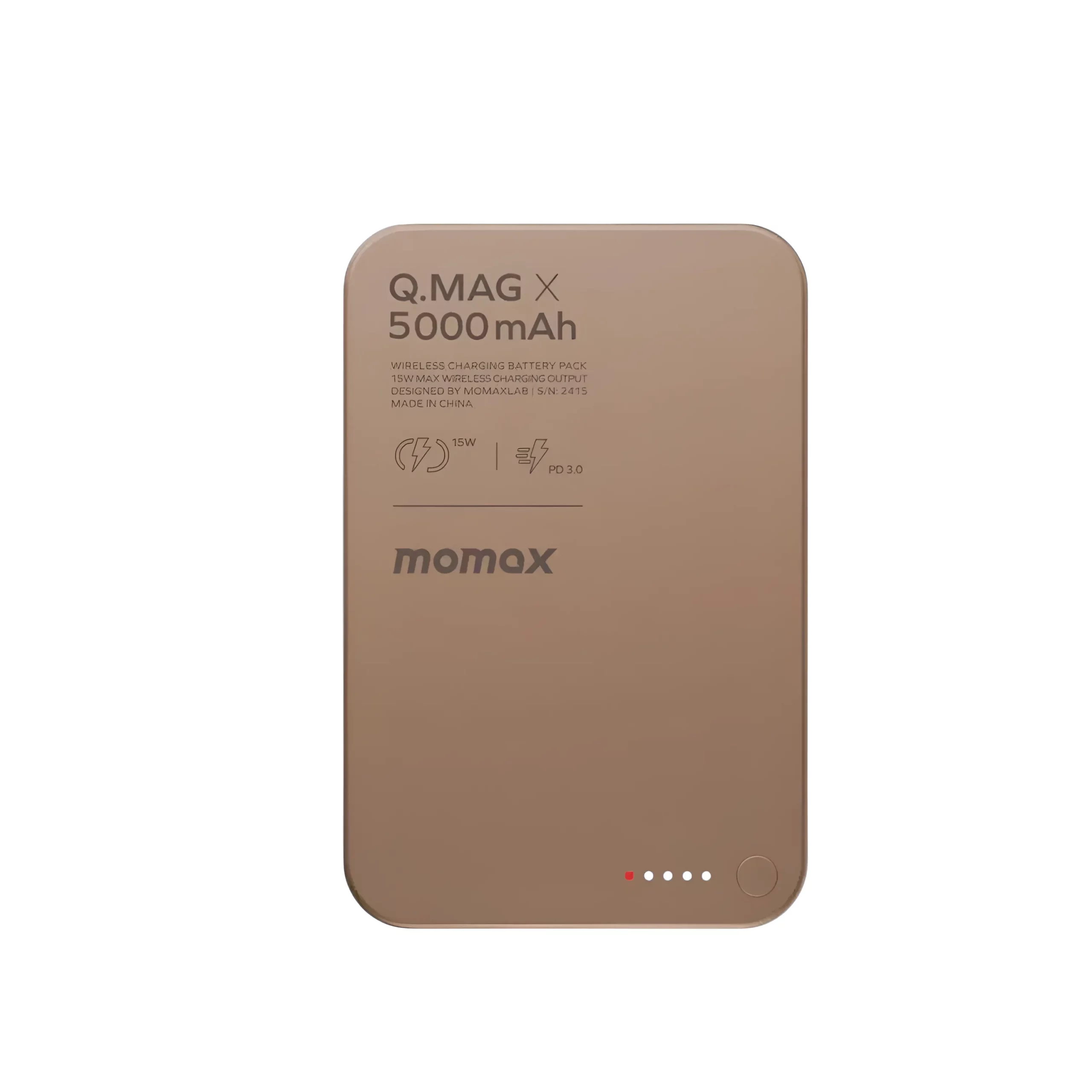Magnetic Wireless Power Bank 5000mAh - Premium Gold Edition by Momax % Magnetic Wireless Power Bank 5000mAh - Premium Gold Edition by Momax