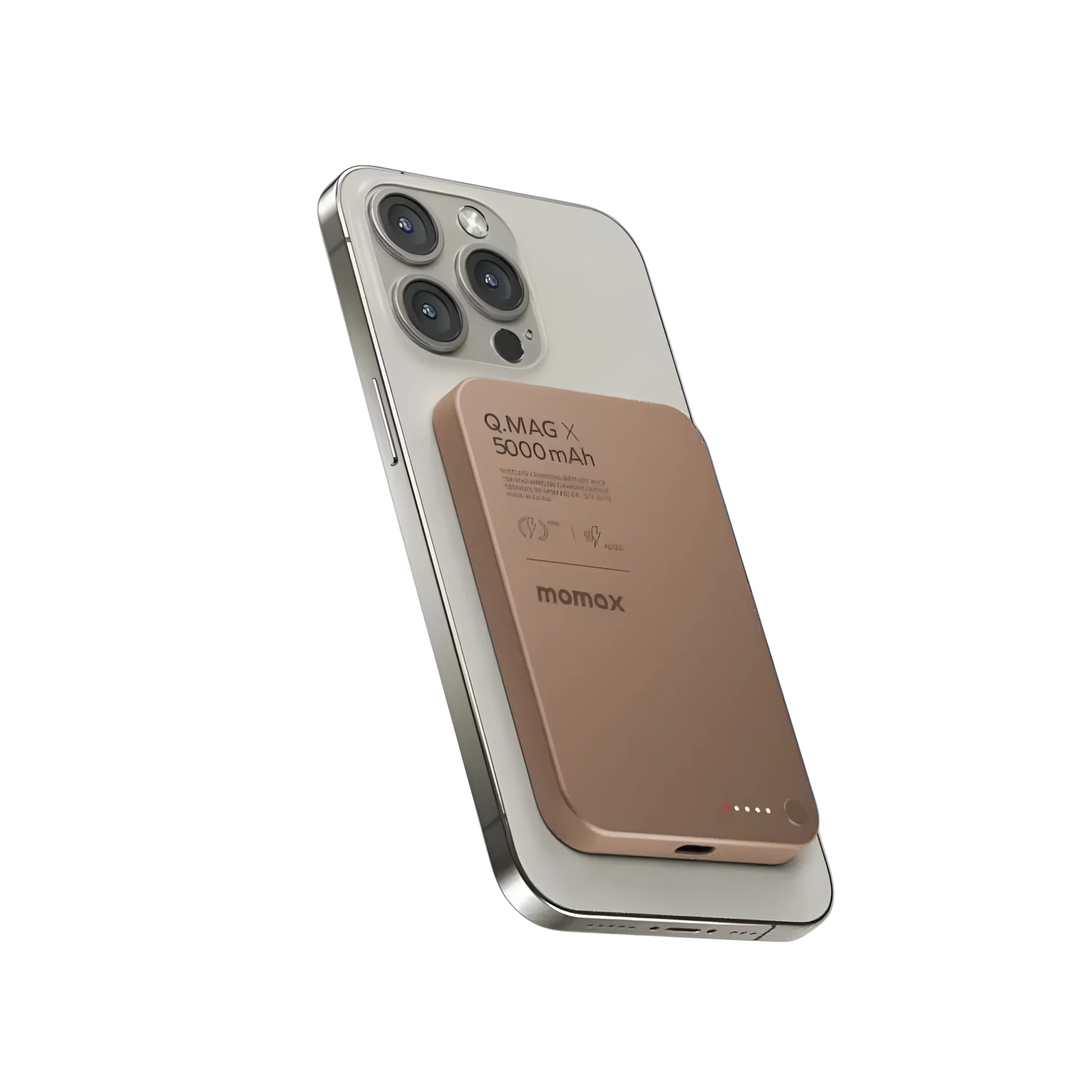 Magnetic Wireless Power Bank 5000mAh - Premium Gold Edition by Momax % Magnetic Wireless Power Bank 5000mAh - Premium Gold Edition by Momax