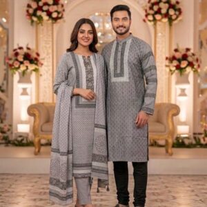 Matching Couple Sharees in Premium Fabric for Elegant Style