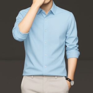 Men's Chinese Stitch Formal Shirt - Elegant Tailored Design for Office Wear