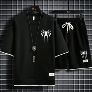 Men's Mash Graphic Tee and Shorts Set for Casual Comfort