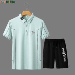 Men's Polo Shirt and Chino Shorts Set - Casual Summer Outfit