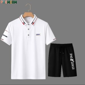 Men's Polo Shirt and Half Pant Set - Casual Summer Outfit for Comfort