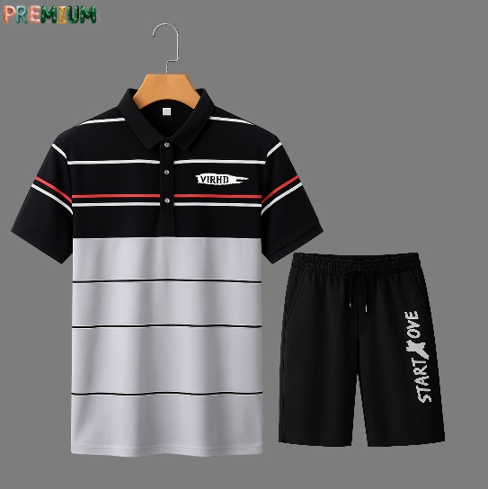 Men's Polo T-Shirt and Half Pant Set - Stylish Casual Outfit for Every Occasion % Men's Polo Shirt and Half Pant Set - Stylish Casual Outfit for Every Occasion