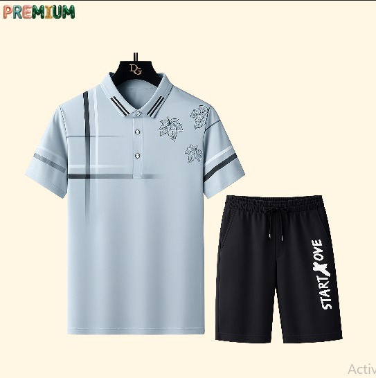 Men's Polo T-Shirt and Half Pant Set - Stylish Casual Outfit for Every Occasion % Men's Polo Shirt and Half Pant Set - Stylish Casual Outfit for Every Occasion