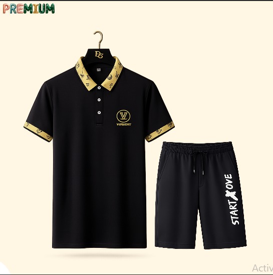 Men's Polo T-Shirt and Half Pant Set - Stylish Casual Wear for Every Occasion % Men's Polo Shirt and Half Pant Set - Stylish Casual Wear for Every Occasion