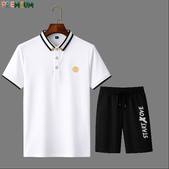 Men's Polo T-Shirt and Half Pant Set - Stylish Casual Wear for Every Occasion % Men's Polo Shirt and Half Pant Set - Stylish Casual Wear for Every Occasion