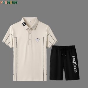 Men's Polo Shirt & Half Pant Set - Stylish Casual Outfit for All Seasons