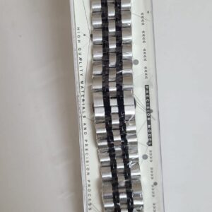 Metal Smartwatch Strap 42/44/49mm - Stylish Silver and Black Design