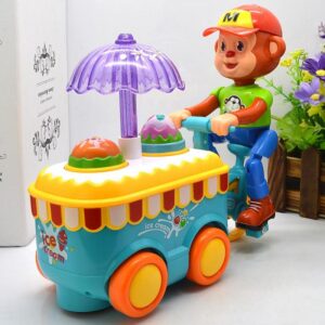 Monkey Ice Cream Toy for Kids - Bump and Go Interactive Play Fun