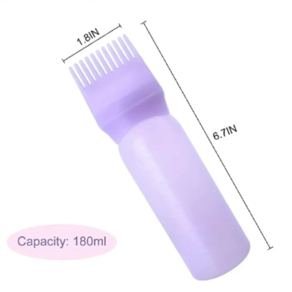 Multi-Functional Hair Oil Applicator Bottle with Brush for Color Treatment % Multi-Functional Hair Oil Applicator Bottle with Brush for Color Treatment