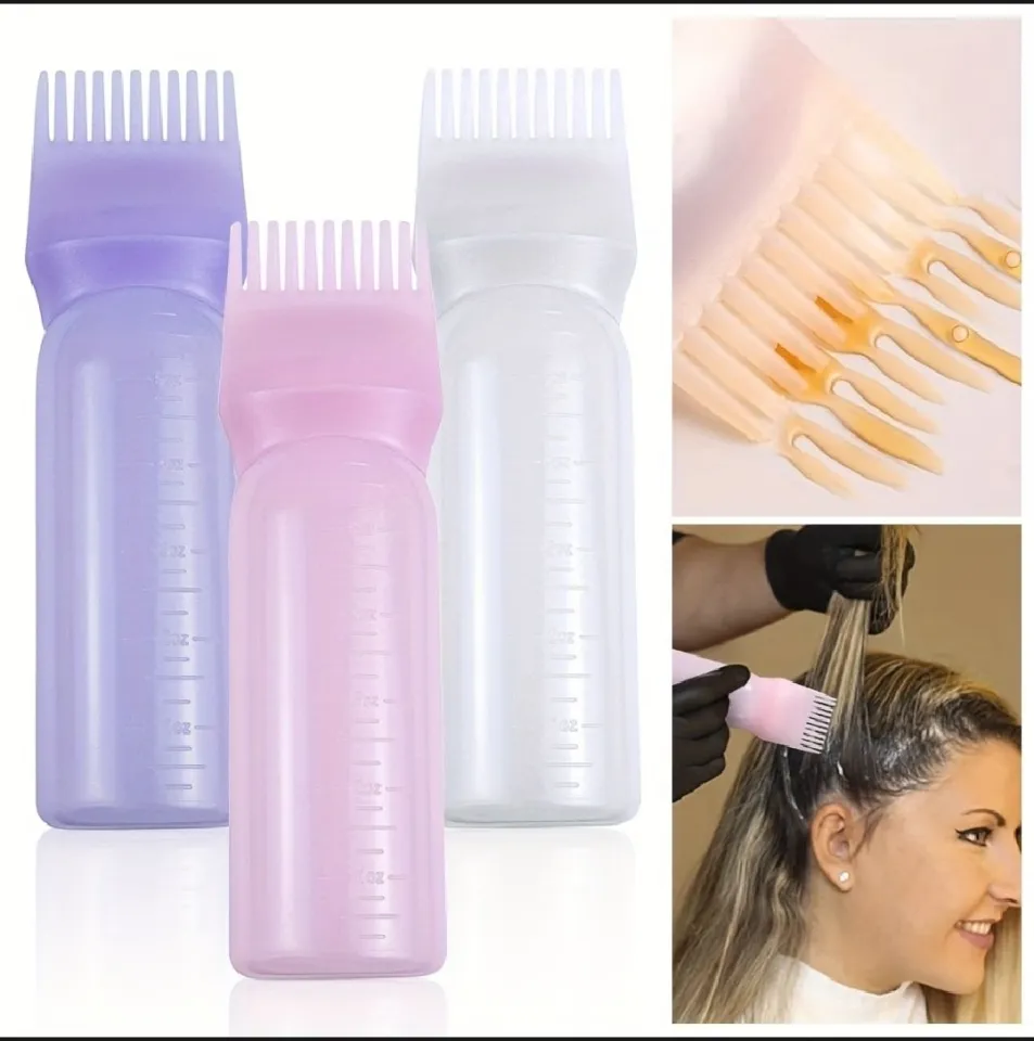 Multi-Functional Hair Oil Applicator Bottle with Brush for Color Treatment % Multi-Functional Hair Oil Applicator Bottle with Brush for Color Treatment