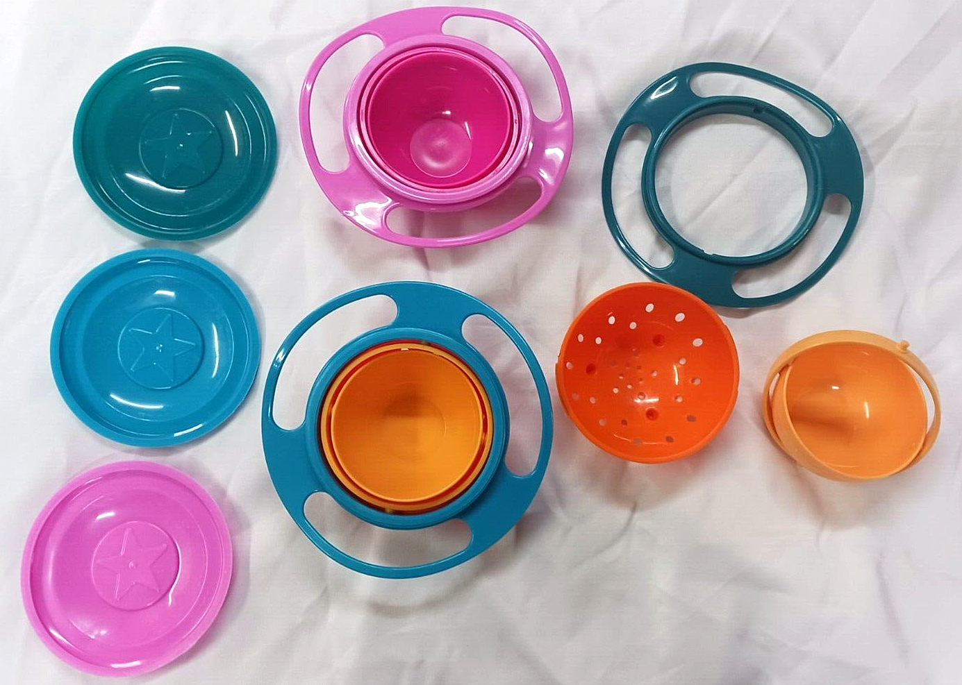 Multicolor 360° Rotating Gyro Bowl for Babies - Spill-Proof Food-Grade Tableware % Multicolor 360° Rotating Gyro Bowl for Babies - Spill-Proof Food-Grade Tableware