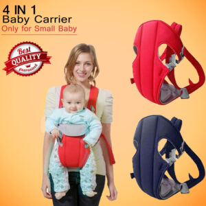 Multicolor 4-in-1 Baby Carrier with Cushioned Head Support and Secure Buckle Straps