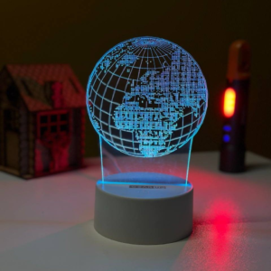 Multicolor Acrylic Globe Night Lamp - Elegant White Design for Ambiance