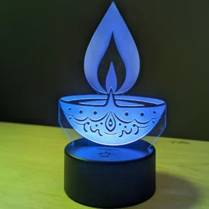 Multicolor Acrylic Night Lamp - Elegant Black Design by GearUP