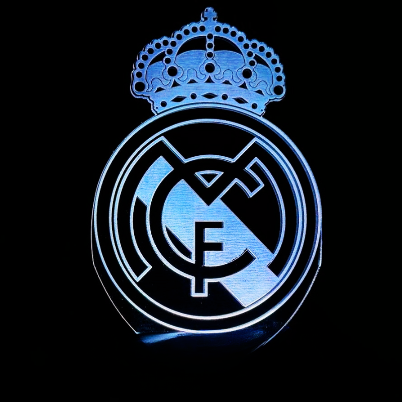 Multicolor Acrylic Night Lamp - Real Madrid FC Design by GearUP % Multicolor Acrylic Night Lamp - Real Madrid FC Design by GearUP