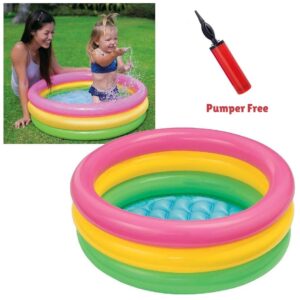 Multicolor Baby Bath Tub & Swimming Pool with Pump - 34x10 Inches