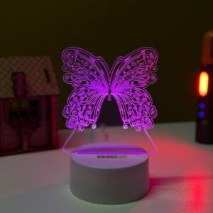 Multicolor Butterfly Acrylic Night Lamp - Unique Home Décor Lighting