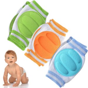 Multicolor Soft Cotton Baby Knee Pads - Non-Slip Foam Protectors for Crawling Infants