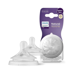 Natural Philips Avent Bottle Nipples for 3 Months and Up - Set of 2
