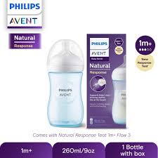 Natural Response Baby Bottle 260ml - Philips Avent Blue Feeder for 1 Month+