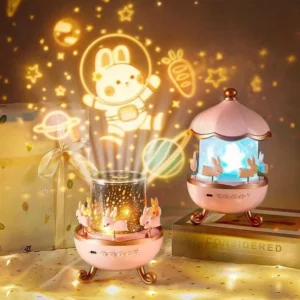 Ocean Wave Star Projector Night Light – Multi-Color USB Charging Ceiling Decor for Babies