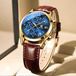 OLEVS Fashionable Leather Band Watch - Sleek and Stylish Timepiece