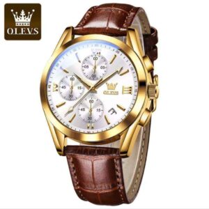 OLEVS Fashionable Leather Band Watch – Stylish Timepiece for Every Occasion