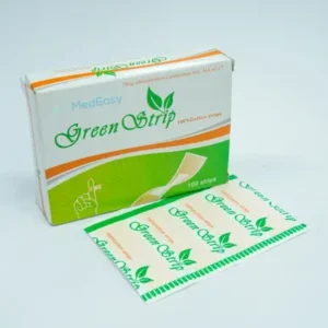 One-Time Use Green Strip Bandages - 100 Count Full Box for Quick Healing