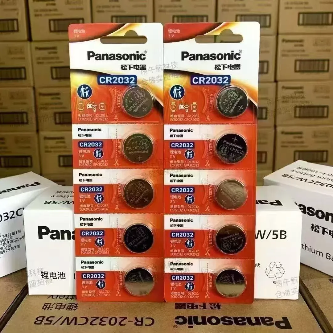 Panasonic CR2032 3V Lithium Batteries - Pack of 5 for Reliable Power % Panasonic CR2032 3V Lithium Batteries - Pack of 5 for Reliable Power