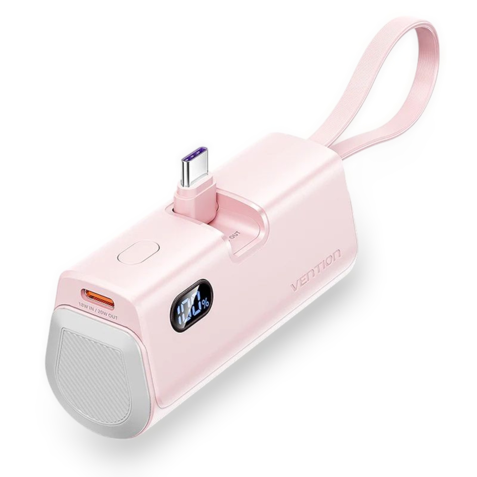 Pink 4800mAh Power Bank with 22.5W Fast Charging - Vention Premium Quality % Pink 4800mAh Power Bank with 22.5W Fast Charging - Vention Premium Quality