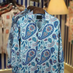 Popcorn-Texture Long-Sleeve Shirt