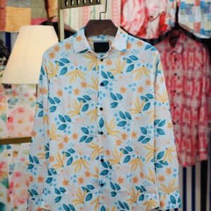 Popcorn-Texture Long-Sleeve Shirt
