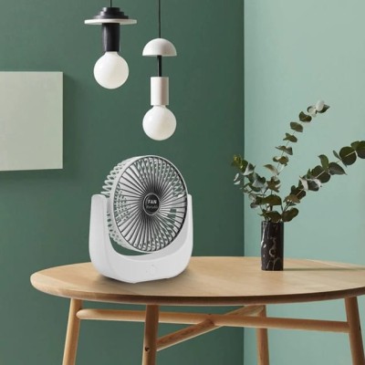 Portable Rechargeable Desk Fan with Wide Angle - Compact Mini Desktop Fan % Portable Rechargeable Desk Fan with Wide Angle - Compact Mini Desktop Fan