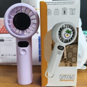 Portable Rechargeable Handheld Fan with Digital Display for Cool Comfort