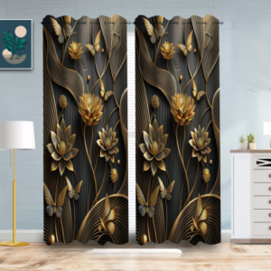 Premium 3D Printed Curtain Set - Elegant Two-Piece Design for Modern Spaces