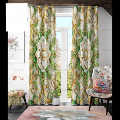 Premium 3D Printed Curtain Set - Stylish Two-Piece Design for Modern Homes % Premium 3D Printed Curtain Set - Stylish Two-Piece Design for Modern Homes