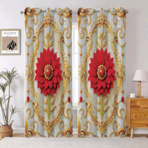 Premium 3D Printed Curtain Set - Stylish Two-Piece Design for Modern Spaces