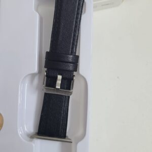 Premium Black Leather Smartwatch Band - Compatible with 42/44/45/49mm Spigen Models