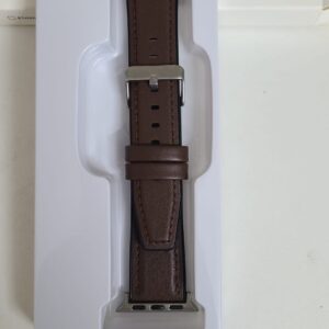 Premium Coffee Leather Strap for 38/40/41mm Smartwatches by Spigen