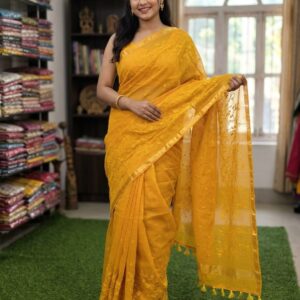 Premium Half Silk Embroidered Saree - Elegant Ethnic Wear for Special Occasions