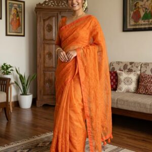 Premium Half Silk Embroidered Saree for Elegant Occasions
