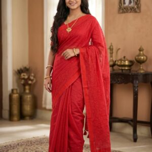 Premium Half Silk Embroidered Saree for Elegant Occasions