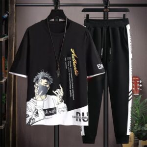 Premium Mash Fabric T-Shirt and Full Pants Set for Ultimate Comfort