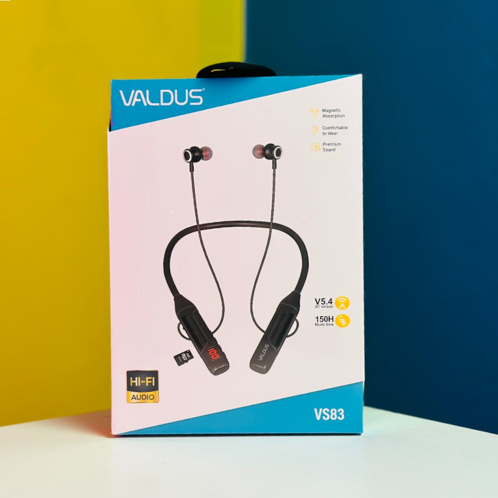Premium Neckband Headphones - Valdus VS83 Wireless Sound Experience % Premium Neckband Headphones - Valdus VS83 Wireless Sound Experience