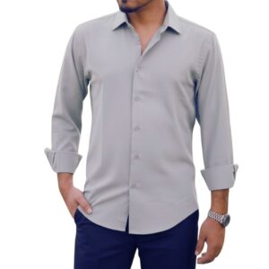 Premium Solid Color Dress Shirt for Men - Classic Fit and Versatile Style